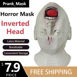 Horror Mask Inverted Head Halloween Costume Free Shipping Alien Terror Mask Ghost Face Cosplay Latex Mask Funny Props Party Toys & Supplies Mask Gift Festival Dress Up