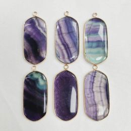 Cluster Rings 2PC 42x22mm Natural Crystal Colourful Rainbow Fluorite Bowl Decoration Home Crafts Degaussing Binding Necklace Pendant