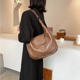 Drawstring Large Capacity Shoulder Bag Women's Trendy Tote Simple And Versatile Commuter Handbags Fashion Student Classroom Bags