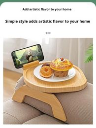 Plates Rotating Cell Phone Stand Breakfast Tray Armrest Snack Fruit Lazy Sofa Platform