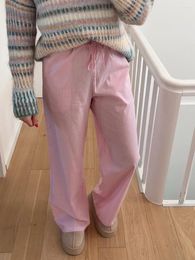 Women's Pants Women Stripe Print Pajamas Trousers Comfy Casual Drawstring Elastic Waist Nightwear Lounge Bottoms S-XL