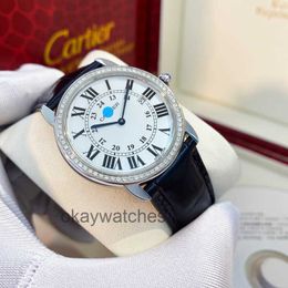 Unisex Dials Automatic Working Watches Carter off for shooting RONDE W6700255 Quartz Mens Watch 36mm Rear Diamonds