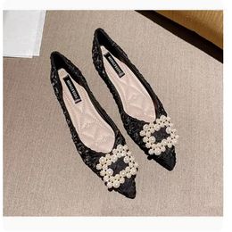 Casual Shoes Fashion Large Size Pointed Flat Women 2024 Spring Summer Shallow Mouth Rhinestone Dress Women's Sho