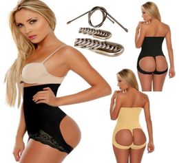 Women High Waist trainer 4 Steel Bone Body shapers Corset panties compression cincher neoprene butt enhancer shaping panty 811 2109827237