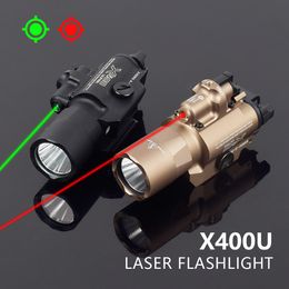 Tactical X400U X400 Ultra Gun Lgiht with Red Green Laser Flashlight Fit 20mm Rail