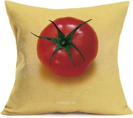 Pillow Yellow Linen Cover Summer Fruit Series Pillowcase Office Home Sofa Decorative Square 45x45 Case