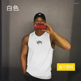 Men's Tank Tops Summer Quick-drying Gym Vest Sleeveless Shoulder Running Training Stretch Loose Mesh Breathable Sports T-shirt Tide