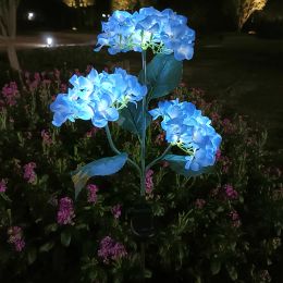 Decorations Hydrangea Flower Solar LED Light Outdoor Garden Lawn Lamp Waterproof Solar Path Lights Garden Vegetable Yard Country House Decor