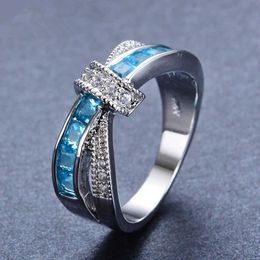 Band Rings Beautiful and Fashionable Wedding Party Platinum 925 Silver 925 Silver Plated Beautiful Ladies Purple Crystal Ladies RJewelry LR050 J240429