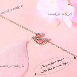 Swarovski Necklace Designer Women Original Quality Silver Black Swan Necklace Romantic Pink Swan Versatile Gift 573