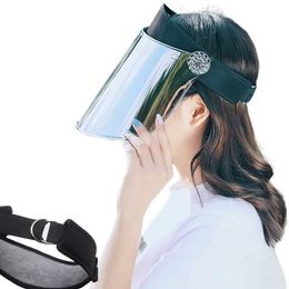 Wide Brim Hats Bucket Hats Outdoor Cycling Face Shield and Sunscreen Hat UV Resistant Empty Top Korean Version Unisex Protective Hat for Men and Women J240429