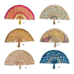 Decorative Figurines Colour Straw Fan Hand-Woven Summer Cooling Handmade For Wall Display Decorations