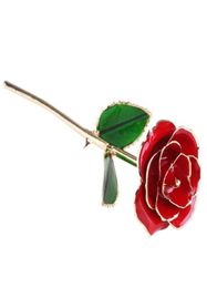 Blooming Lacquered 24K Gold Roses Plated Real Rose Birthday Valentine039S Day Anniversary Gift With Souvenir Bag Fake Flower C14209639