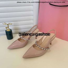 miui Luxury Rhinestone Sandals Womens Shoes Party Dress Shoes High Heels Wedding Black White And Pink Casual Pointed Stilettos Party High Heels 35-40 miumiuss