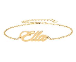 18k Gold plated Stainless Steel Bracelets Letter Name quot Ella quot Charm Bracelets for Women Personalised Custom Charm Chris2095531