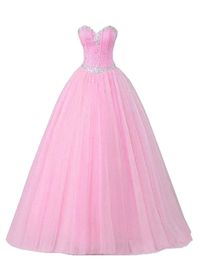 2019 Sweetheart Crystal Beading Ball Gown Quinceanera Dresses Lace Up Plus Size Sweet 16 Dresses Debutante 15 Year Formal Party Dr2505394