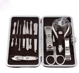 12 PCSset Nail Art Manicure Tools Set Nails Clipper Scissors Tweezer Knife Manicure Sets Stone Pattern Case For Nail Manicure1594623