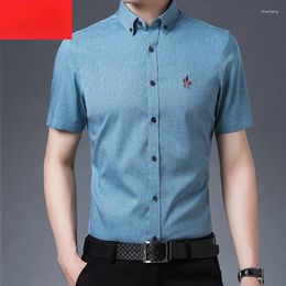 Men's Casual Shirts Short Sleeve Cotton Oxford Soft Comfortable Regular Fit Quality Summer Business Men Clothing E45