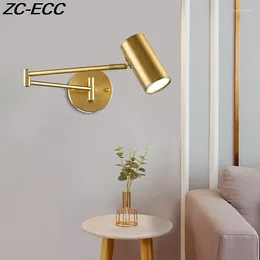 Wall Lamp Bedside Luxury Modern Simple Study Reading Folding Rocker Led Sconce Adjustable Bedroom Home Light Fixtures