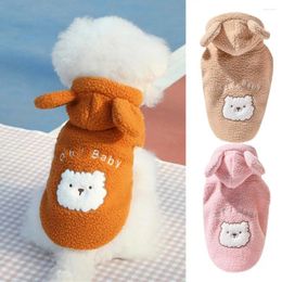 Dog Apparel Lovely Vest Thickened Hooded Elasticity Lamb Fleece Pet Winter Coat Jacket Dress Up