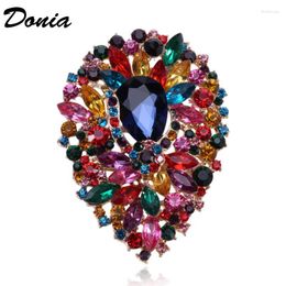 Brooches Donia Jewellery Fashion Brooch Colour Glass Large Crystal Women's Clothing Accessories Six-color Scarf Pin