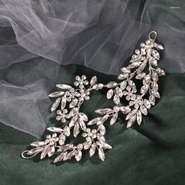 Hair Clips Design Handmade Head Jewellery Silver Colour Headbands Crystal Flower Bridal Wedding Accessories Women Vines