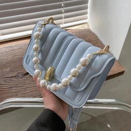 Shoulder Bags 2024 Candy Color Crossbody Bag For Women Fashion Sac A Main Female Handbags And Purses With Pearl Handle