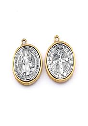 15Pcs Two Tone St Benedict Cross Medal Charm Pendants For Jewellery Making Bracelet Necklace DIY Accessories 323x279mm A5572370672