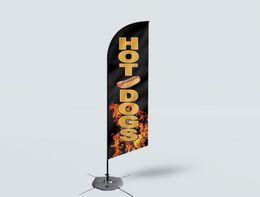 Dog Custom Advertising 110g Knitted Polyester Beach Flag Feather Swooper Banner Digital Printing7078923