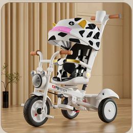 Strollers# New childrens tricycle foldable and sitting portable stroller multi-functional bicycle for ages 1-6 Q240429