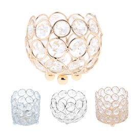 Candles Crystal Tealight Candle Lantern Holders Gold Silver Candlesticks for Wedding Xmas Party Dinner Table Centrepieces Home Decors