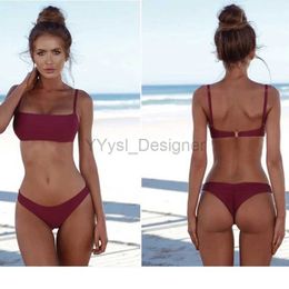 Women's Swimwear 2023 New Sexy Push Ups No Padded Brazilian Bikini Sets Womens Retro Swimwear Beach Sets Bikini Swimwear Straight d240429