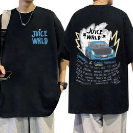 Men's T-Shirts Rap singer JUICE WRLD trend mens cotton T-shirt printed T-shirt short sleeved T-shirt oversized street clothing T-shirt Y2K topL2403