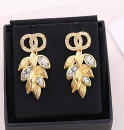 Luxury Brand Designer Stud Earrings Famous Women Crystal Rhinestone Pearl Earrings Wedding Party Jewelry4429919