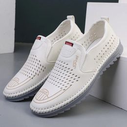 Walking Shoes TaoBo 2024 PU Leather Men Business Summer Breathable Casual Boots No Lace Up Adult Loafers Moccasins Driving