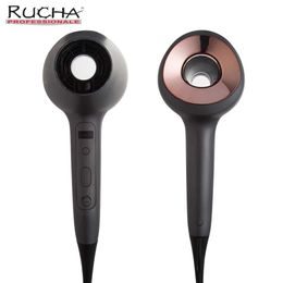 Hair Dryers RUCHA professional salon hair dryer with touch sensor ion 6-speed heating setting DC motor 1600W Q240429