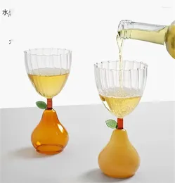 Wine Glasses Fruit Stem Goblet Glass Cocktail Cup Ice Cream Dessert Drinking