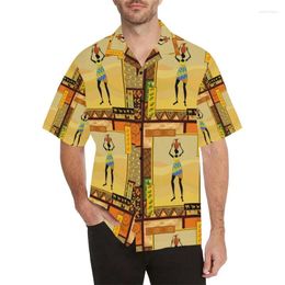 Men's Casual Shirts Short Sleeve Hawaii Mens Fashion Shirt Africa Style Graphic Blouse Hawaiian Beach Female Clothing Holiday Camisas Male