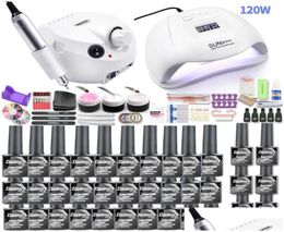 Nail Art Kits 30Pcs Gel Polish Set 35000Rpm Drill Hine Kit With 120W Uv Led Lamp Manicure Tools Drop Delivery Health Beauty Dhsdw2544138