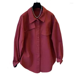 Women's Blouses SuperAen Spring 2024 Vintage Long Sleeve Denim Shirt Coat For Women