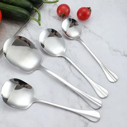 Coffee Scoops Stainless Steel Thicken Kitchen Dinner Dish Soup Western Restaurant Bar Large Round Head Buffet Serving Spoon