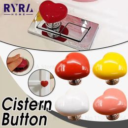 Set Heart Shape Toilet Press Button WC Cistern Push Button Bathroom Water Tank Button Nail Protector Bathroom Accessories Room Decor