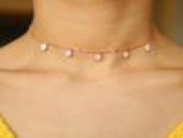 rose gold plated fashion women jewelry 337cm short choker chain marquise cz eye charm women choker necklace6673655