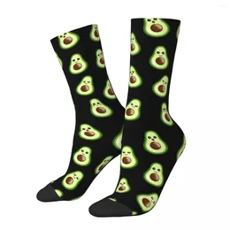 Men's Socks Funny Avocado Emoticons Harajuku High Quality Stockings All Season Long Accessories For Unisex Birthday Present