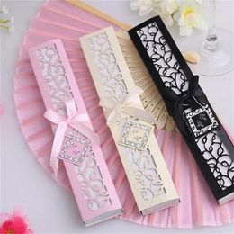 Decorative Figurines 1pc Ivory Bridal Chinese Bamboo Silk Hand Fan Wedding Favours Guests Gifts