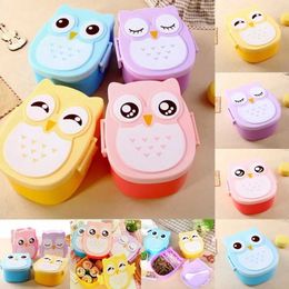 Bento Boxes Microwave Cartoon Owl Lunch Box Food Storage Container Children Kids School Office Portable Bento Box