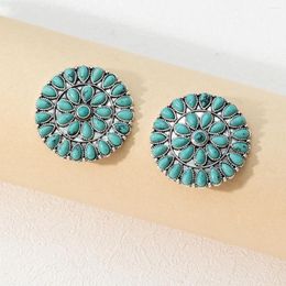 Stud Earrings 1 Pair Of Eound Turquoise For Mom Holiday Gift Bohemian Fashion Earring Jewellery