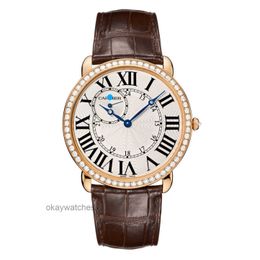 Unisex Dials Automatic Working Watches Carter Round WR007001 Rose Gold Original Diamond Set Manual Mechanical Mens Watch1