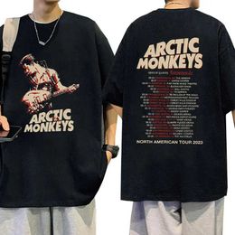 Men's T-Shirts Arctic Monkeys Tour Graphic T Shirts Mens Hip Hop Retro Short Slve T-shirt Unisex 100% Cotton Oversized Ts Trend Strtwear T240425