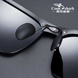 SVMH Sunglasses Cook Shark 2020 new aluminum magnesium sunglasses mens sunglasses HD polarized driving driver glasses tide d240429